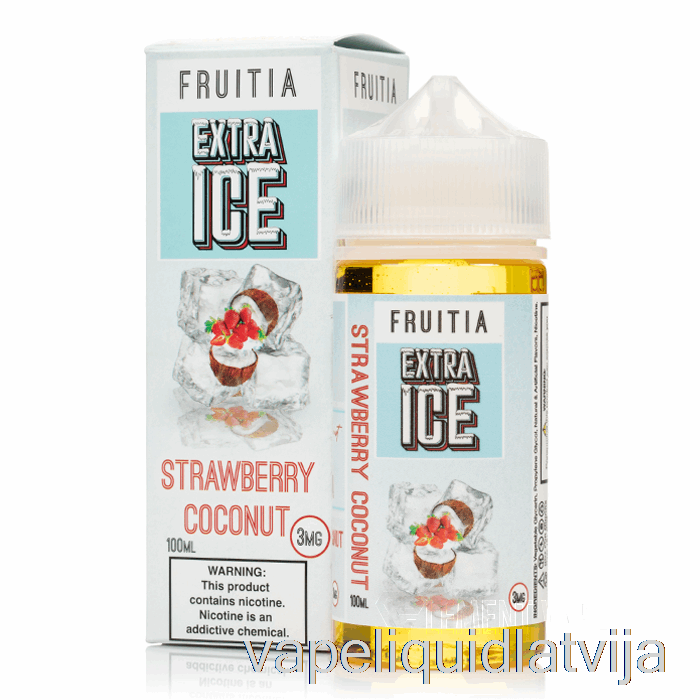 Zemeņu Kokosrieksts - Papildus Ledus - Frulīja - 100ml 0mg Vape šķidrums